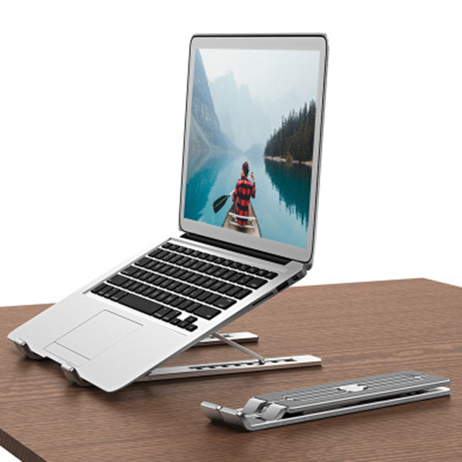 Đế tản nhiệt cho Laptop, Macbook - Giá đỡ, kệ đỡ, phụ kiện cao cấp cho Macbook, Laptop bằng hợp kim nhôm thông minh gấp gọn US06- Hàng chính hãng