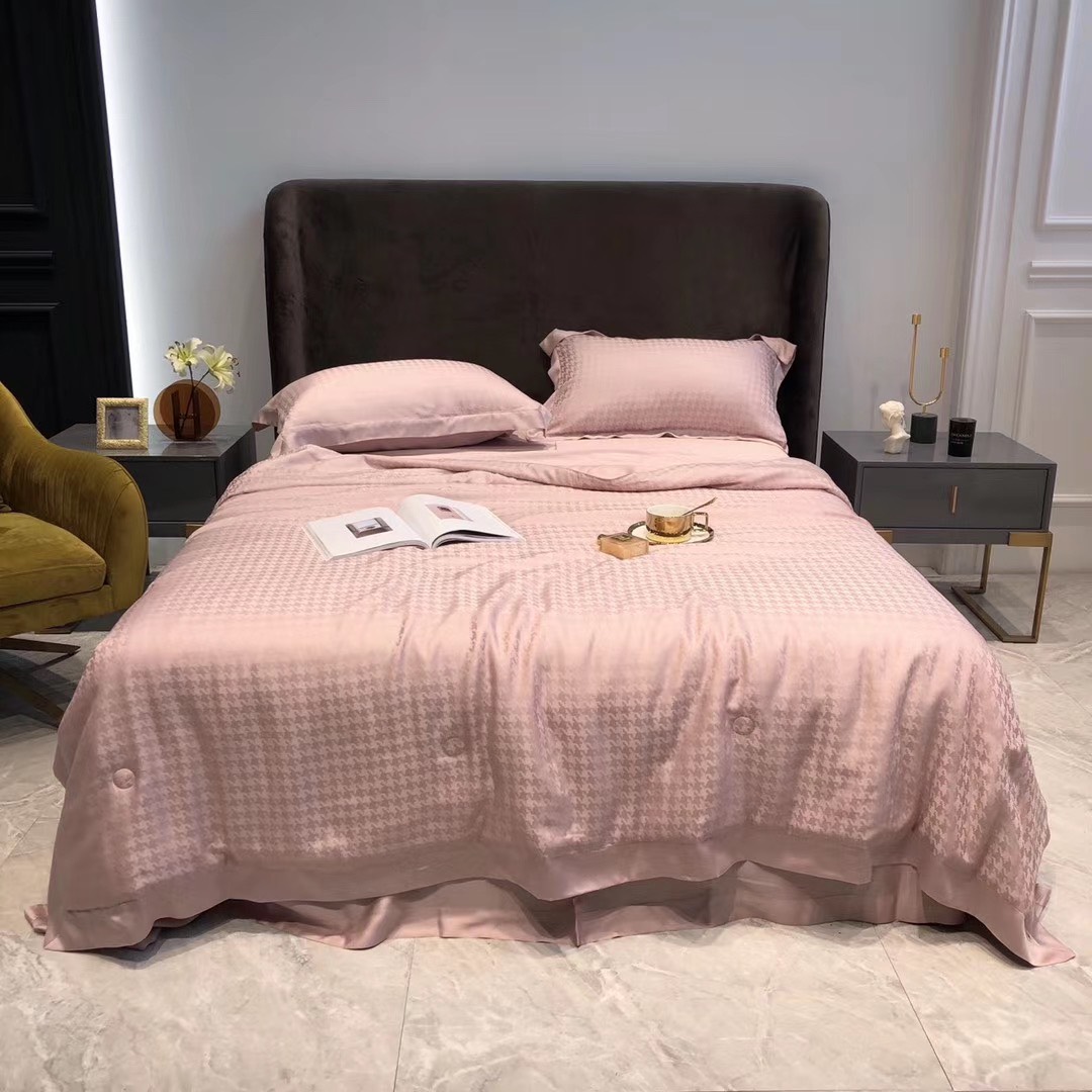 Bộ Chăn Ga Gối Tencel Thiên Nhiên Cao Cấp - Hồng