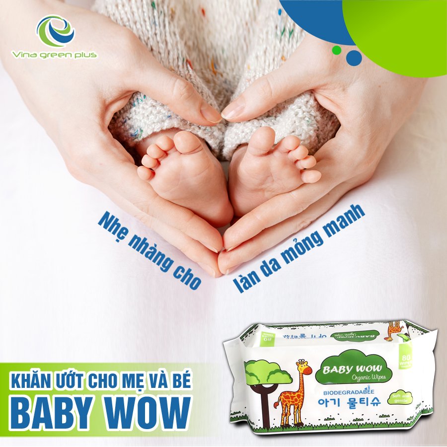 Combo 2 khăn ướt Organic 80 tờ không mùi Baby Wow
