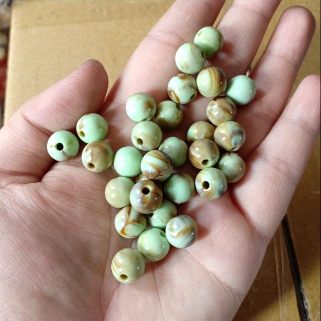 50gr hạt nhựa giả đá 10mm màu xanh loang - Tầm 90 hạt
