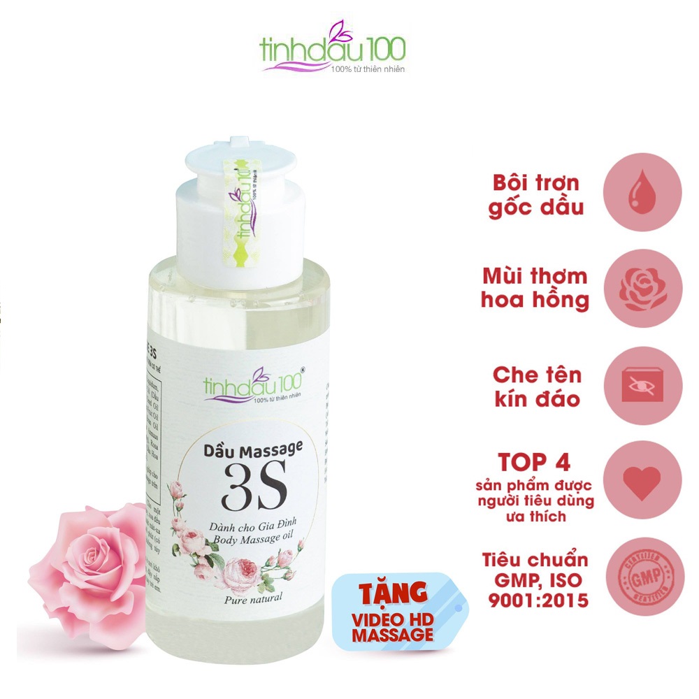 Dầu massage 3S. Dành cho vợ chồng. Tặng thêm video hướng dẫn Massage. Sử dụng ở gia đình hoặc mang đi du lịch rất tiện