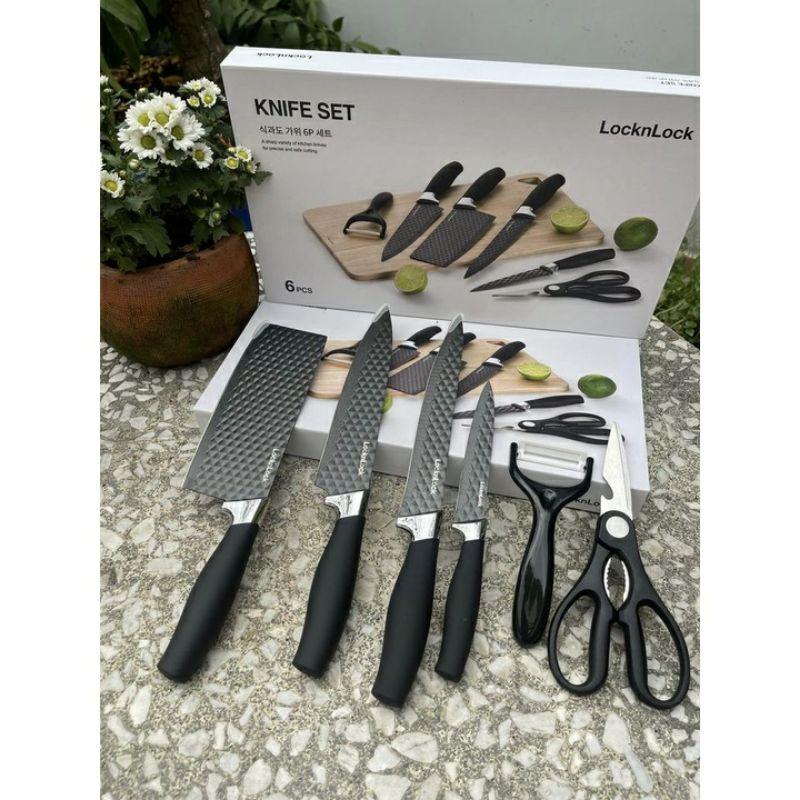 Bộ Dao Nhà Bếp 6 Món Cao Cấp Màu Đen CKK103S6