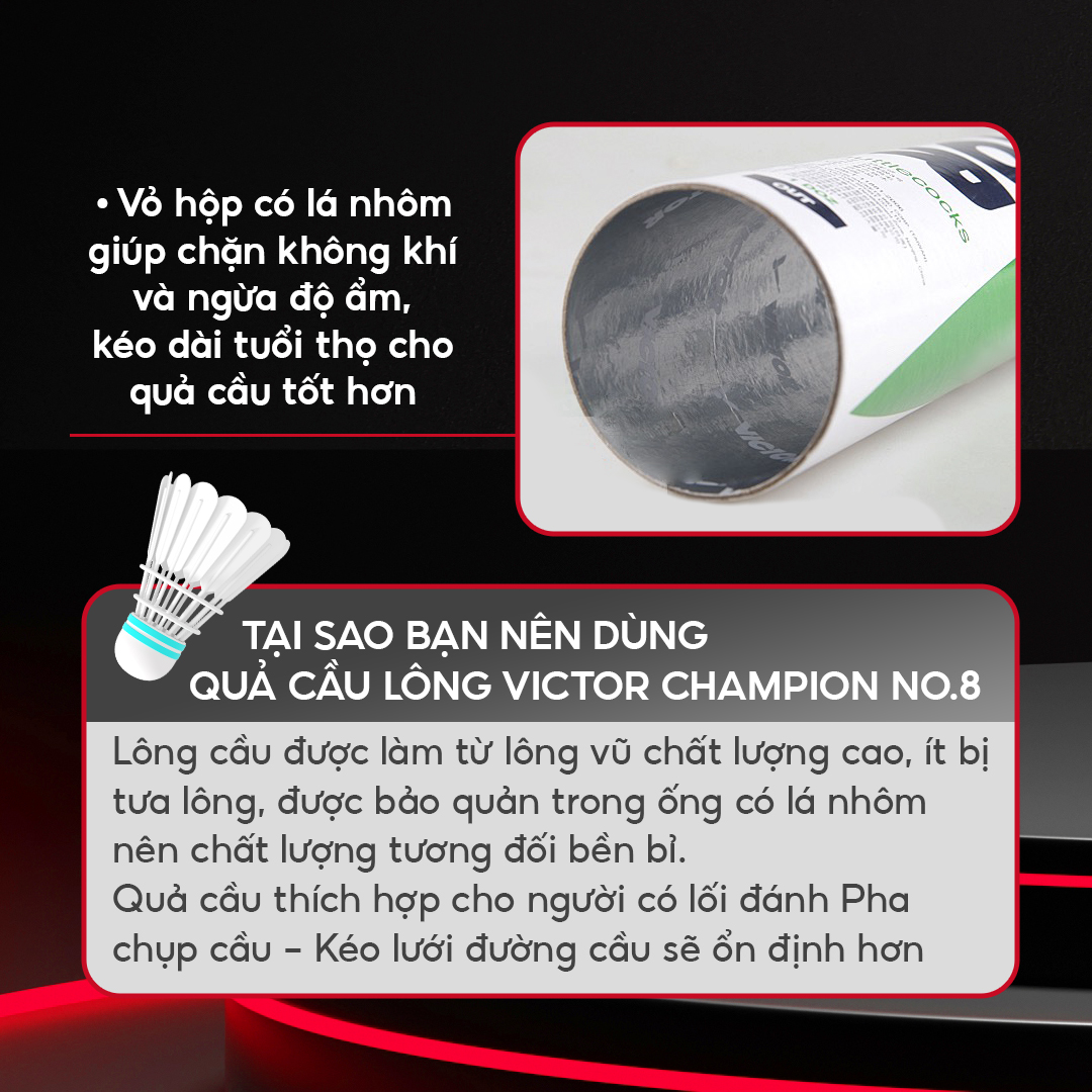 Quả Cầu Lông Victo Champion NO.8 Hàng Xách Tay