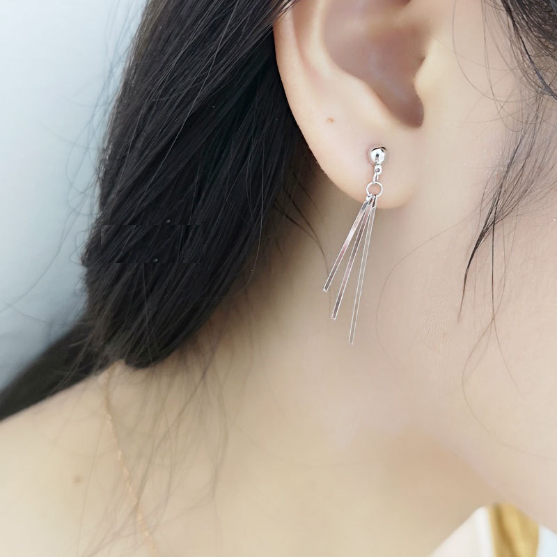 Bông tai thanh Titan đơn giản khí chất unisex 1 đôi