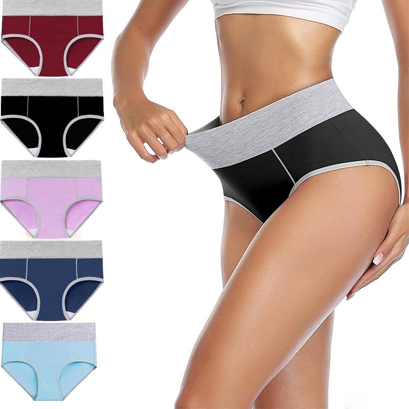5 Cái/lốc Liền Mạch Cao Cấp Nữ Quần Lót Màu Đen Đơn Giản Quần Lót Cotton Hông-Nâng Quần Lót Cho Nữ