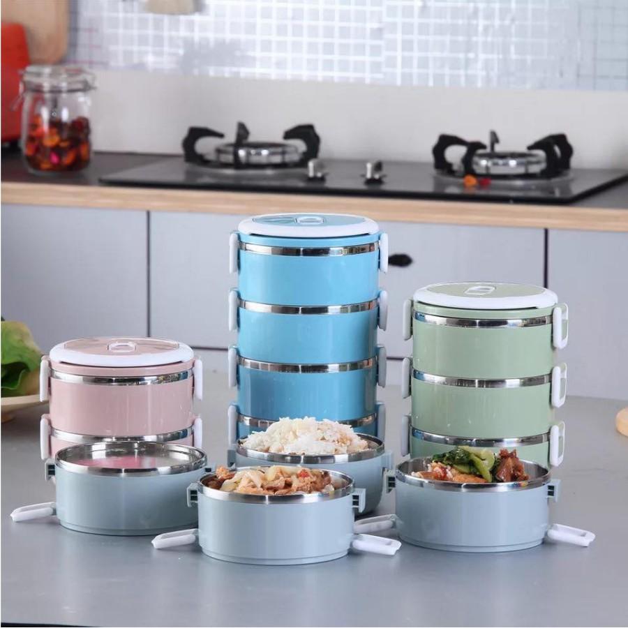 Hộp Cơm 4 Tầng Lúa Mạch Giữ Nhiệt Cao Cấp