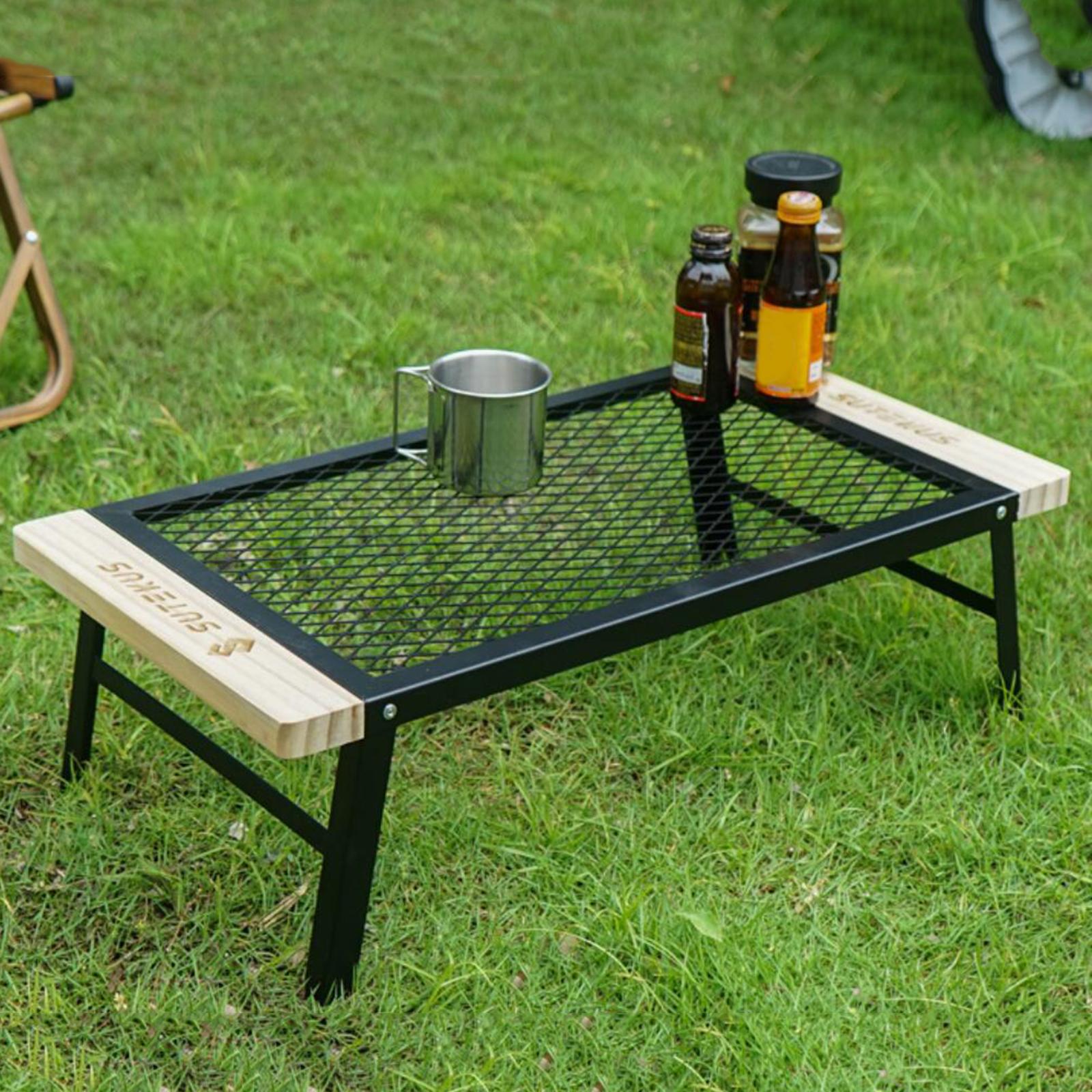 Iron Outdoor Indoor Folding Net Table Lightweight Camping BBQ Backyard