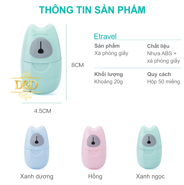 Xà phòng giấy du lịch nhỏ gọn dùng 1 lần tiện lợi