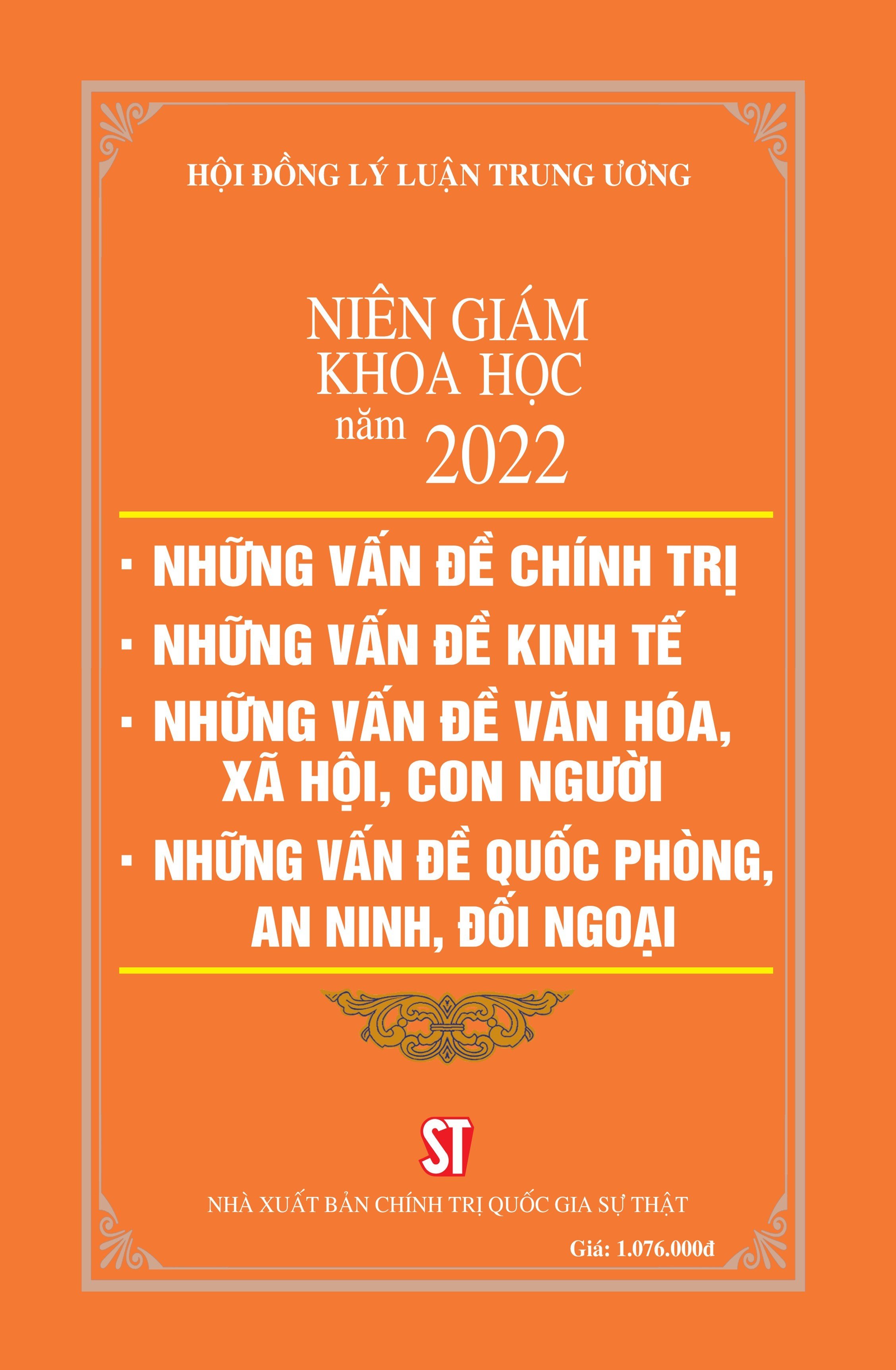 Niên Giám Khoa Học Năm 2022  - Hội đồng Lý luận trung ương - NXB Chính trị Quốc gia Sự thật