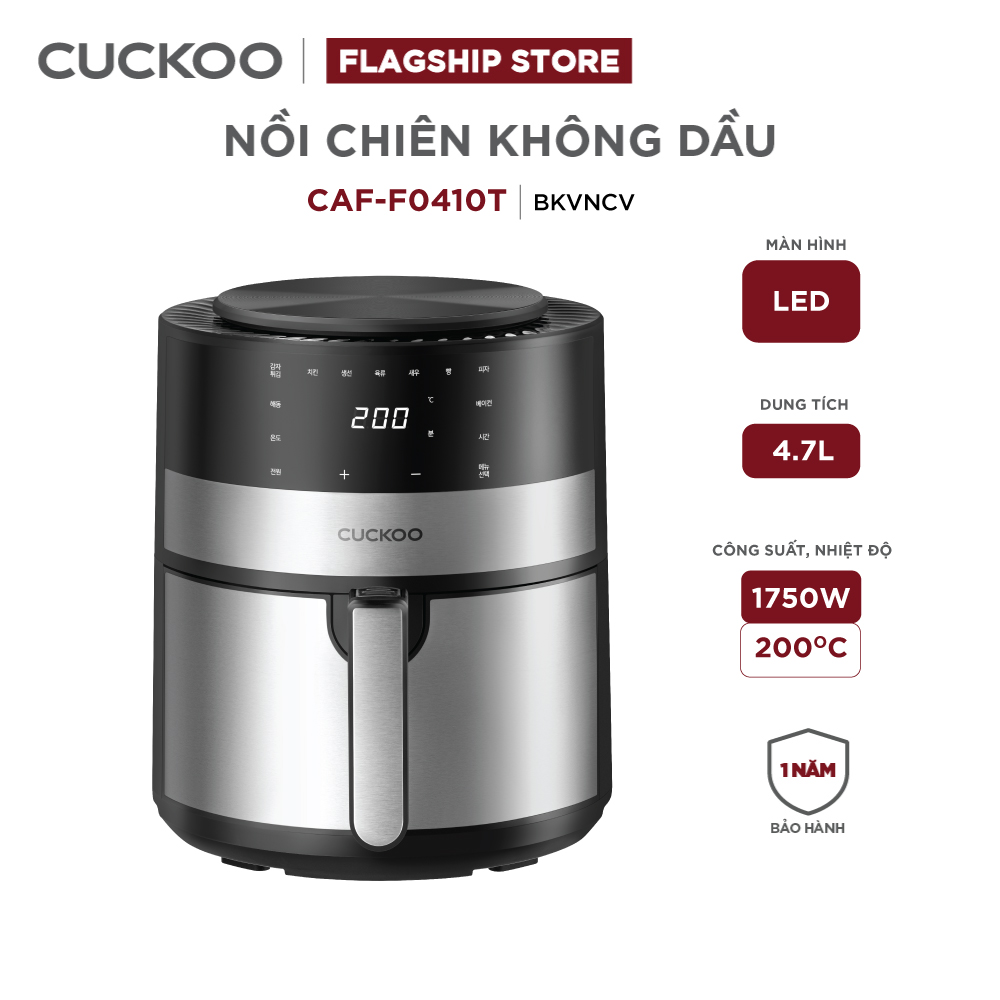 Nồi chiên không dầu Cuckoo CAF-F0410T/BKVNCV (4.7L) Công suất 1350W - Hàng chính hãng