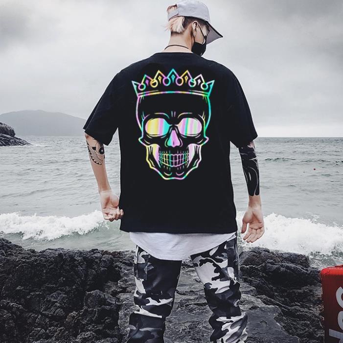 ÁO THUN PHẢN QUANG 7 MÀU TAY LỠ NAM NỮ KING SKULL shop uy tín