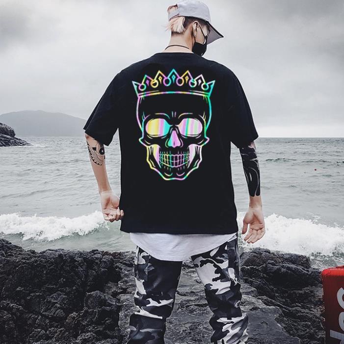 Hình ảnh ÁO THUN PHẢN QUANG 7 MÀU TAY LỠ NAM NỮ KING SKULL shop uy tín