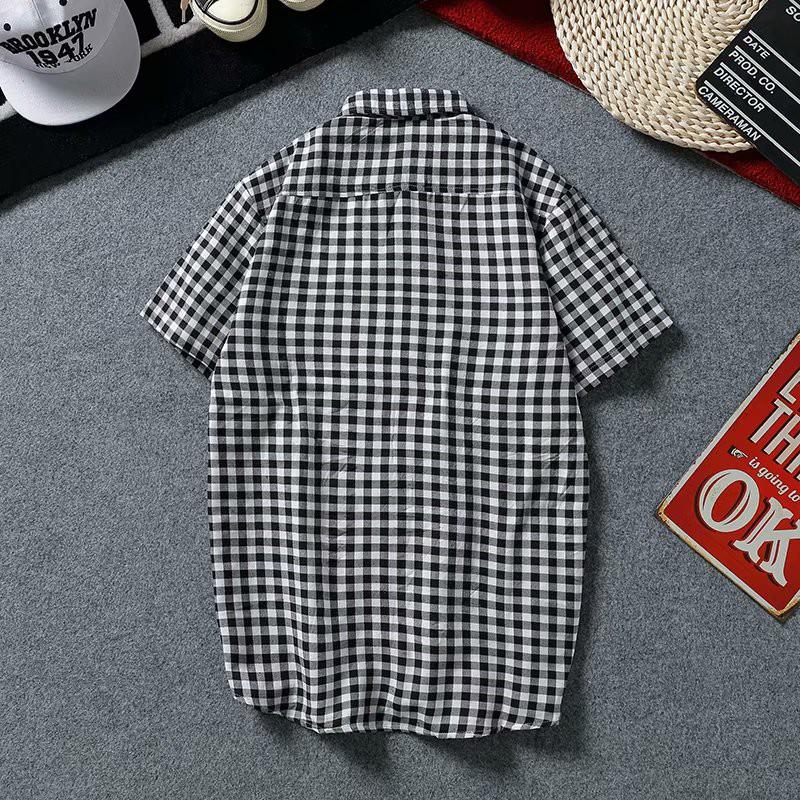 Áo sơ mi tay ngắn họa tiết sọc thời trang phong cách cho nam