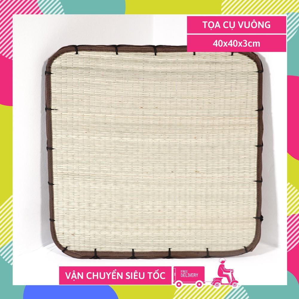 Tọa cụ ngồi thiền chiếu mút thủ công giả da nâu cao cấp êm ái mát mẻ - 40x40x3cm