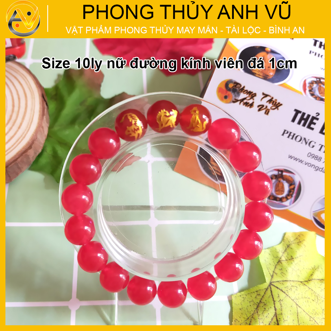 Vòng tay dần ngọ tuất đã khai quang - Vòng mã não đỏ tự nhiên - size 8 10 12ly cho nam nữ - may mắn tài lộc - Vòng Tam Hợp Anh Vũ