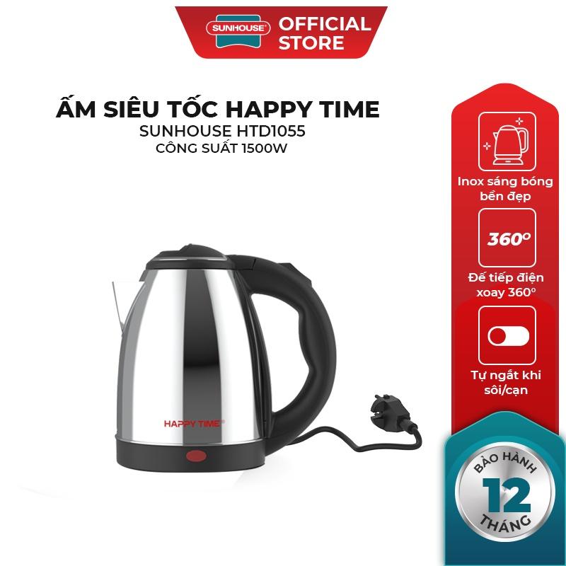 Ấm Siêu Tốc Inox SUNHOUSE HAPPY TIME HTD1055 (1.5L) - Hàng Chính Hãng