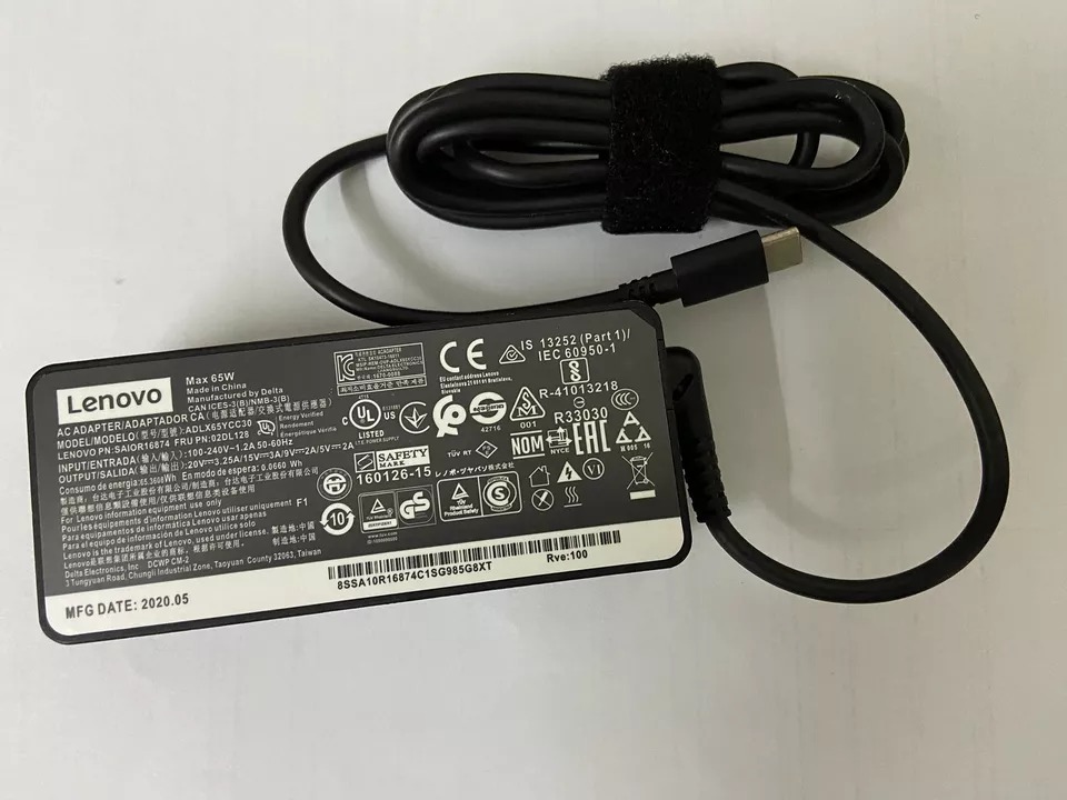 Sạc dành cho Laptop Lenovo ThinkPad X13 Yoga Gen 1 20SX 20SY, L390, L490,ThinkPad X1 Carbon 7th 8th Gen USB-C Hàng nhập khẩu.