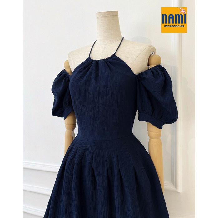 Đầm yếm xoè cột nơ cổ form mini xinh xắn tay rớt gợi cảm NANAMI - ATNU046