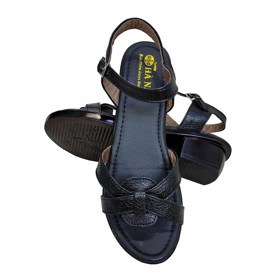 Giày Sandal cao gót nữ TiTi ĐÔ da bò thật cao cấp 5cm DNU2129d