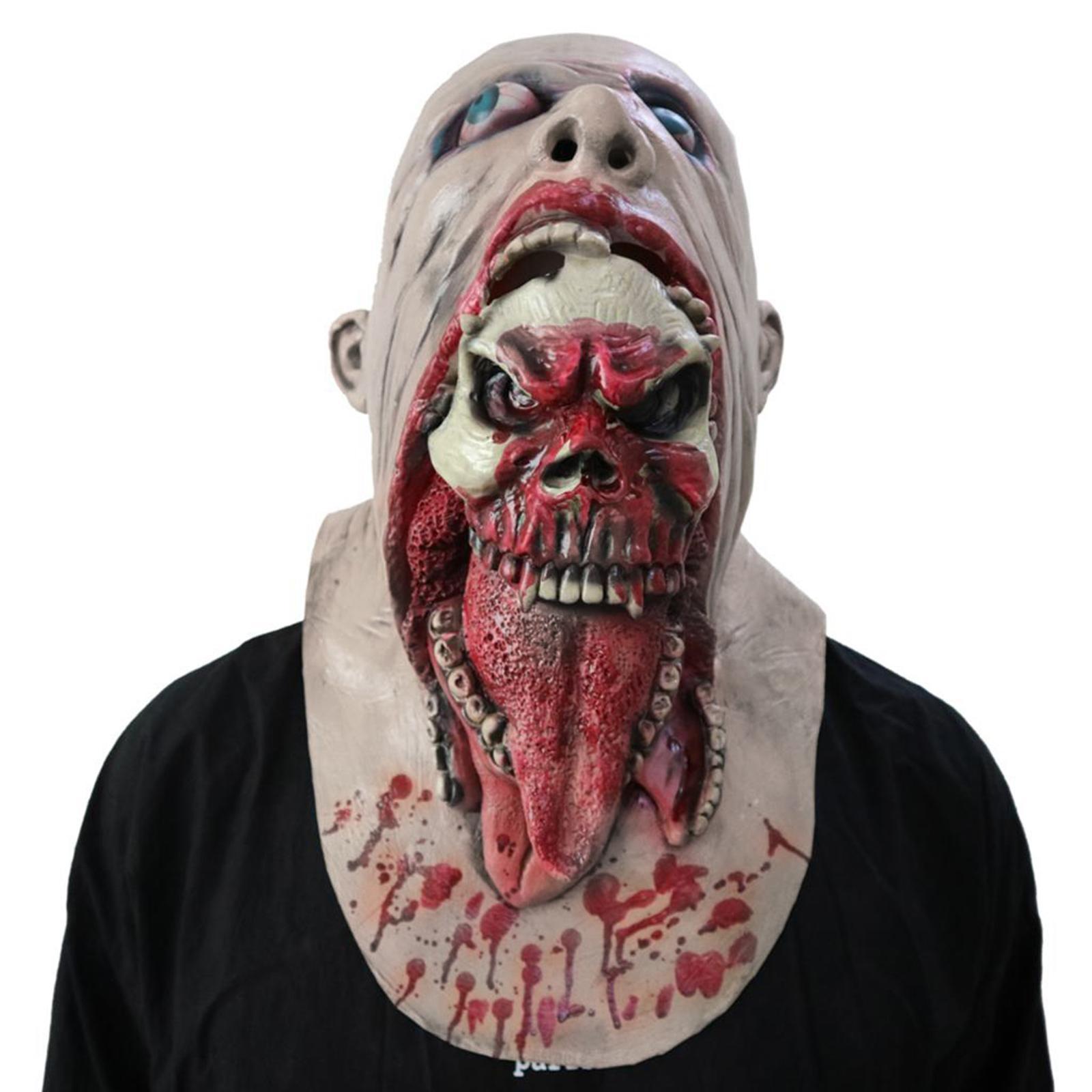 Scary Latex Rubber Full Head Halloween Fancy Dress Costume Hat Decors