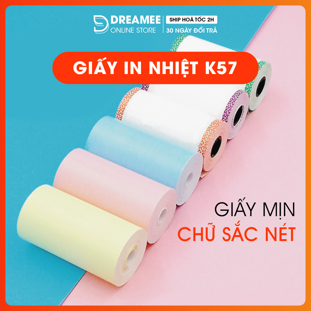 Giấy in nhiệt K57 - Giấy in Bill, Hóa đơn K57 cho máy in Peripage, Paperang, Con mèo