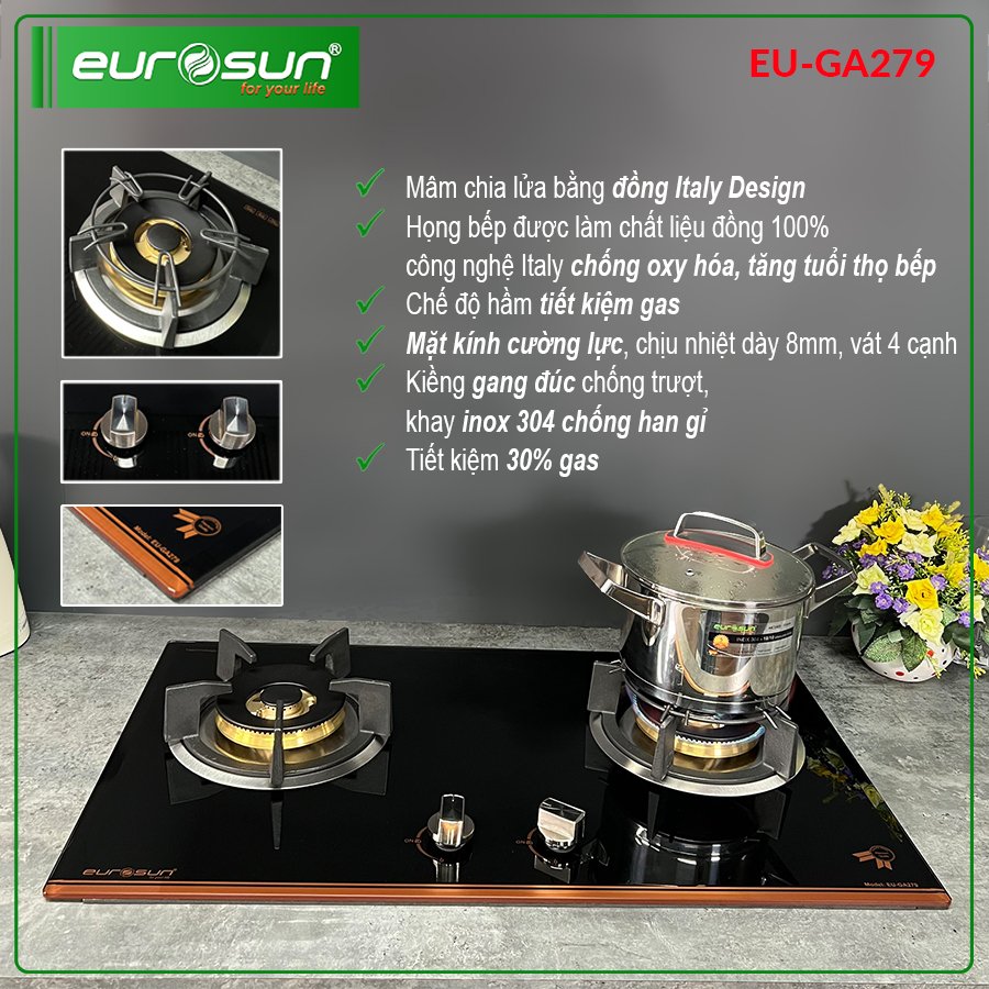 Bếp gas âm đôi Eurosun EU-GA279 - Hàng chính hãng