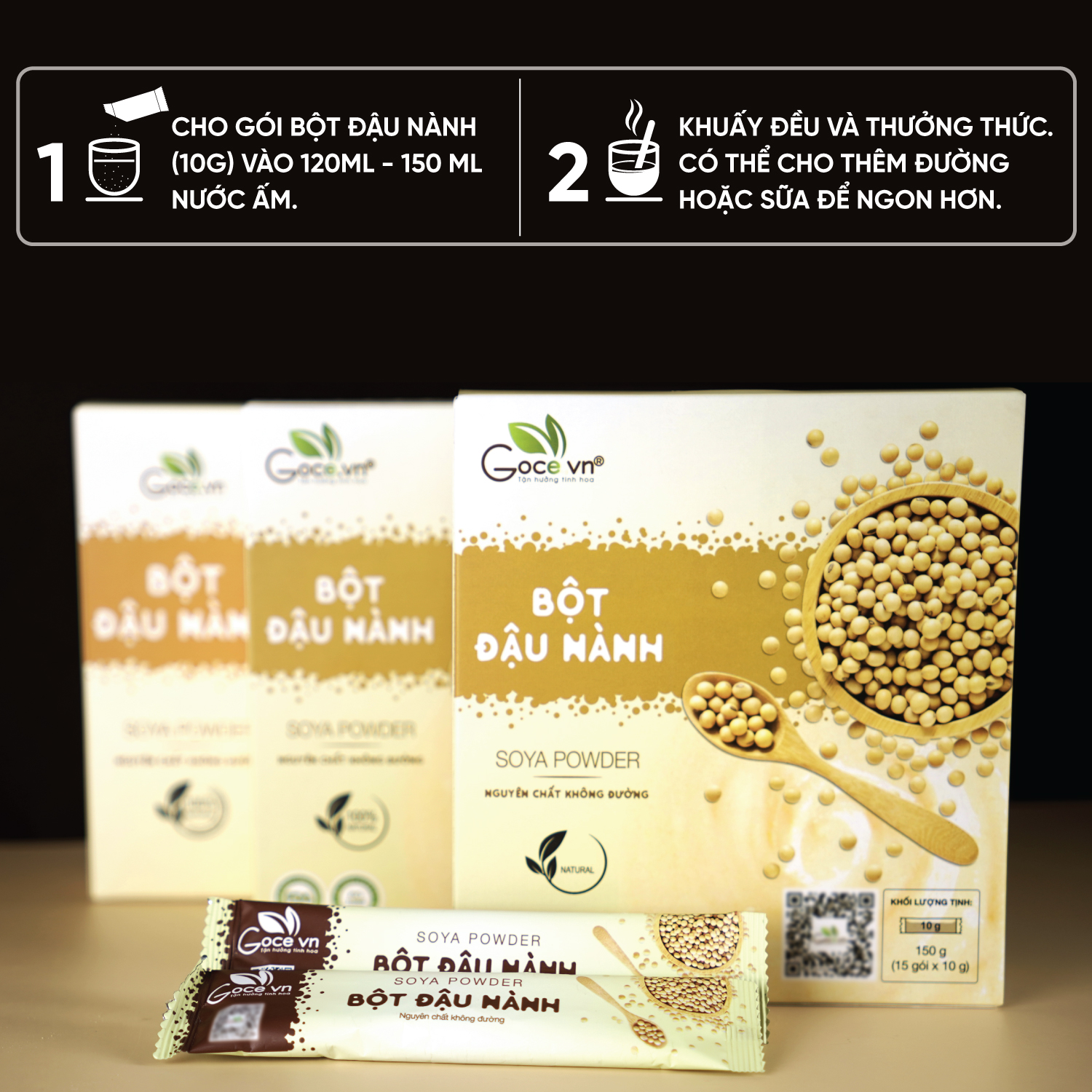Bột đậu nành nguyên chất Goce – 150g ST
