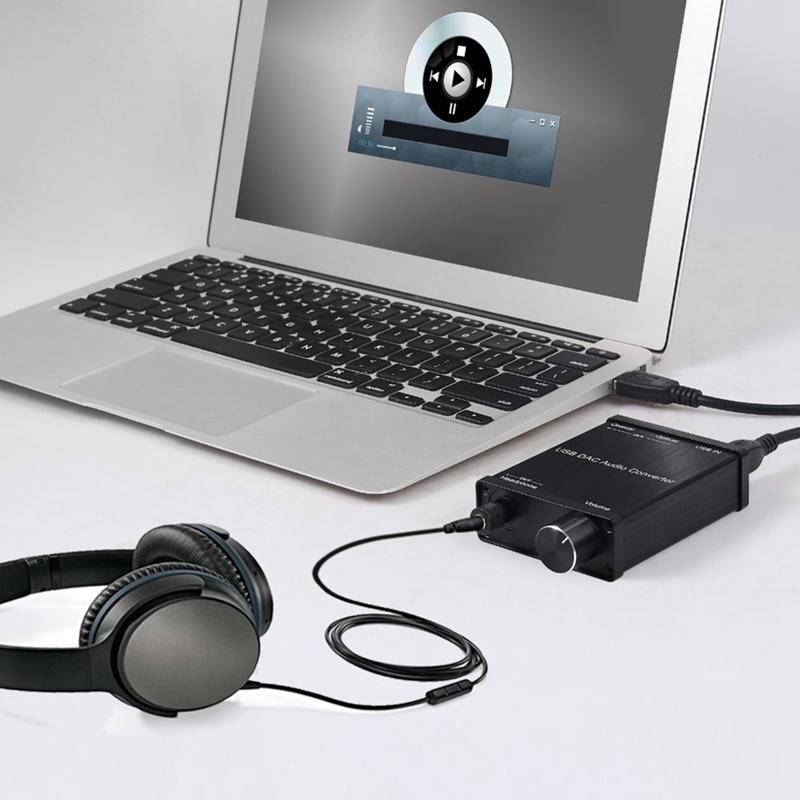 USB DAC Audio Adapter Chuyển Đổi Với Bộ Khuếch Đại Tai Nghe USB Đồng Trục S/PDIF Kỹ Thuật Số Sang Analog Âm Thanh 6.35Mm Card Âm Thanh