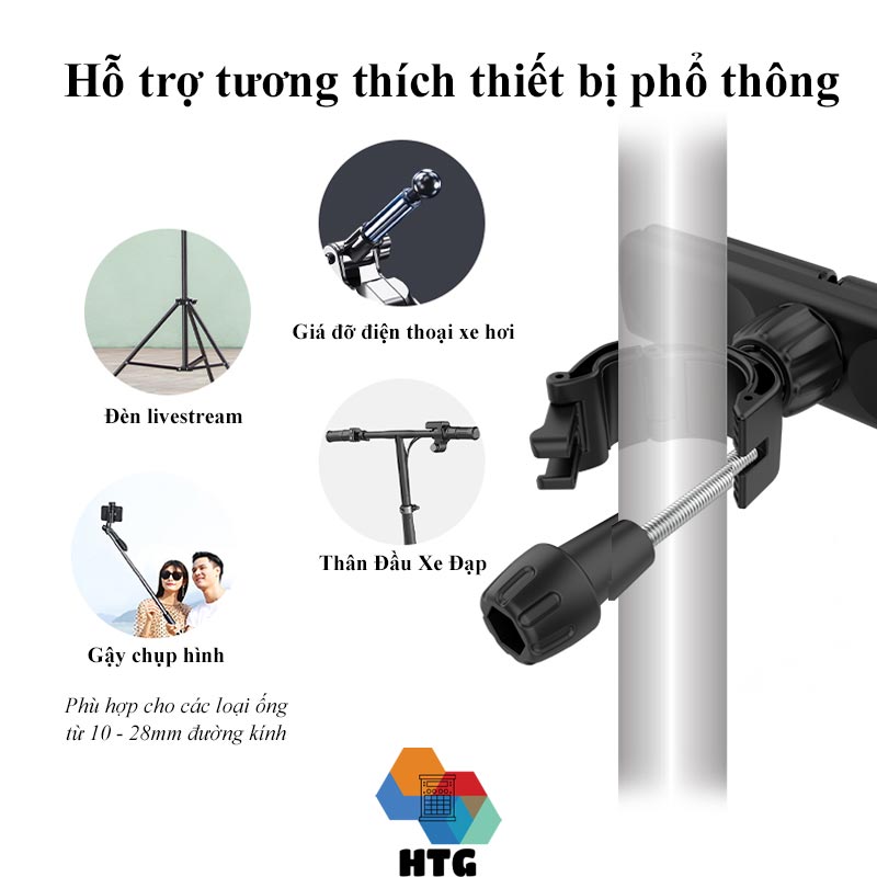 Giá đỡ kẹp điện thoại đôi CYKE C2, hỗ trợ livestream, quay phim video bằng điện thoại, máy tính bảng nhiều máy cùng lúc, gắn xe đạp, hàng chính hãng