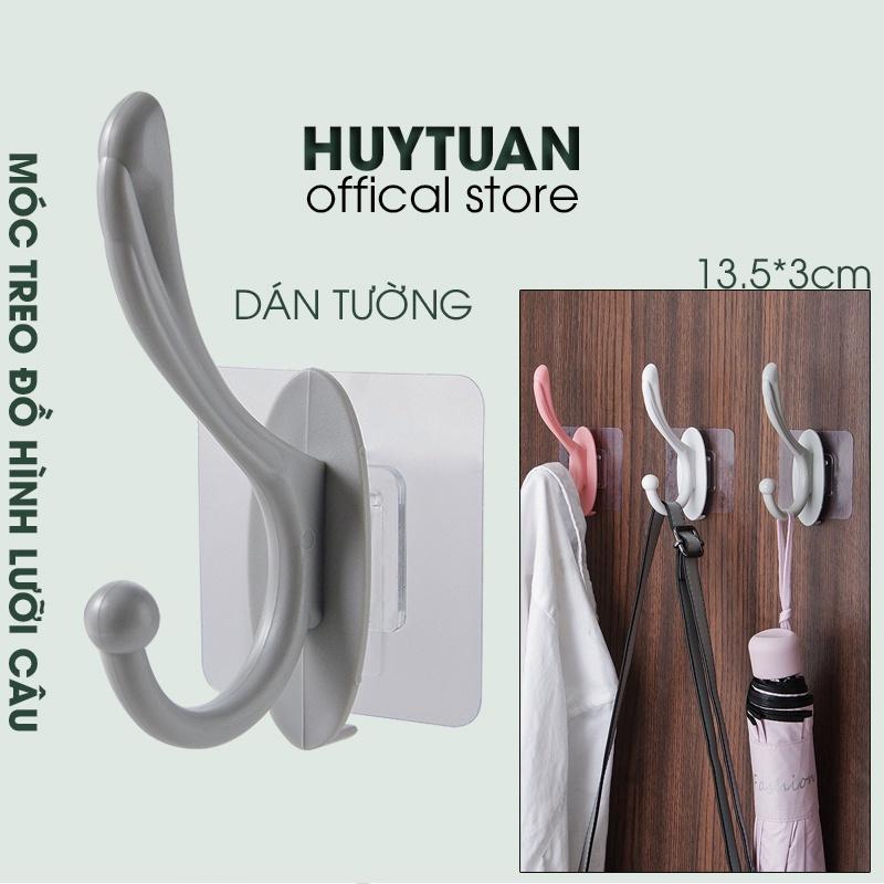 Móc nhựa đơn dán tường treo đồ vật - Móc gắn tường treo đồ hình lưỡi câu (MLC04)