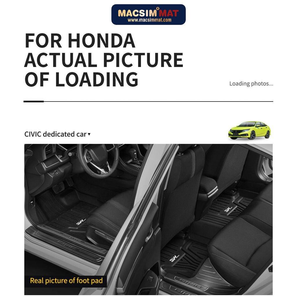 Thảm lót sàn HONDA CRV Nhãn hiệu Macsim 3W chất liệu nhựa TPE đúc khuôn cao cấp - màu đen