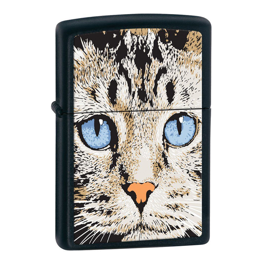 Bật Lửa Zippo 28040 Blue Eyed Cat Black Matte