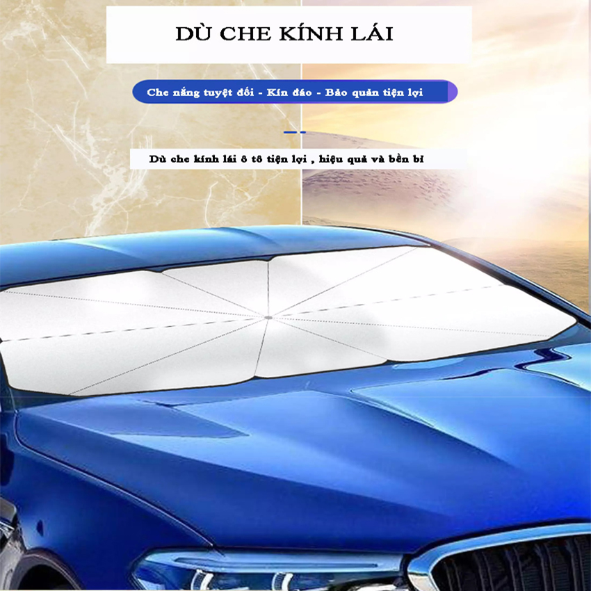 Ô Che Nắng Kính Lái Ôtô 2 trong 1, Ô Che Nắng Kiêm Chắn Kính Lái Ôtô, Dù Che Kính Lai Xe Hơi, Chống Tia UV, Bảo Vệ Nội Thất Ôtô, Xe Hơi