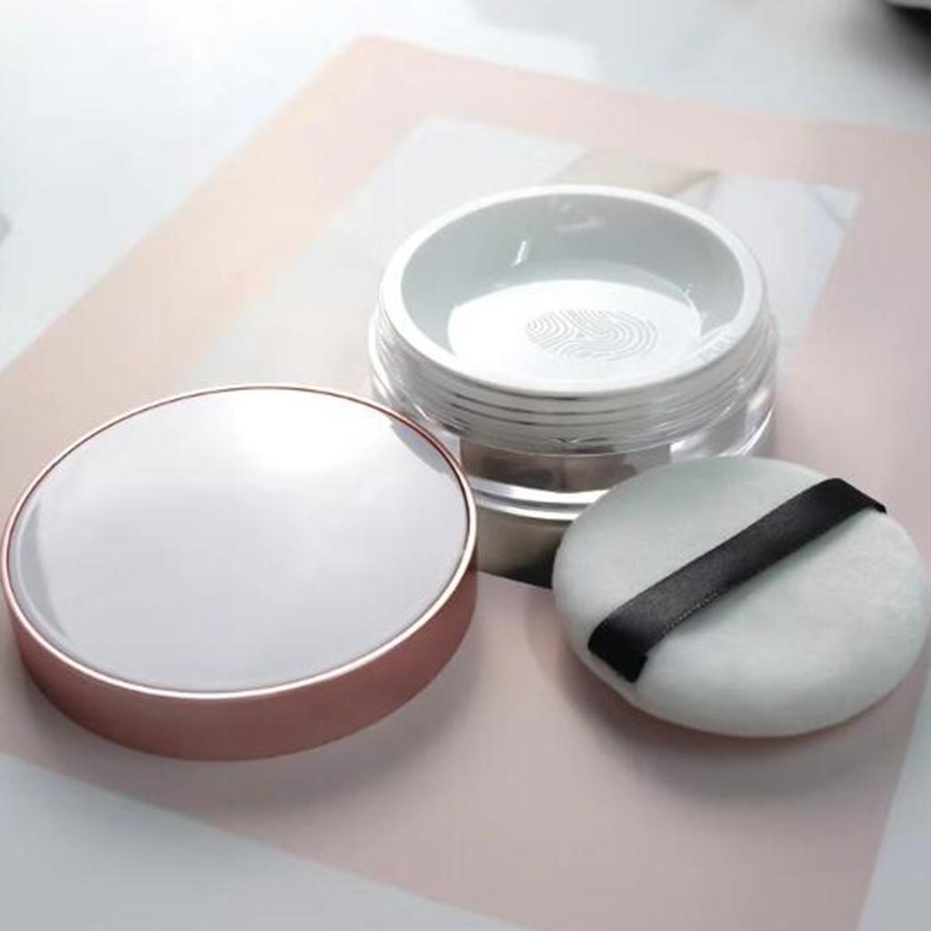 Plastic Travel Makeup Face Powder Case Round Cosmetic Blush Container Holder Box