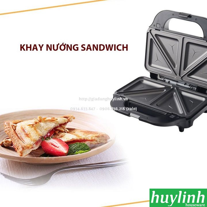 Máy - Kẹp nướng bánh sandwich 3 trong 1 Tiross TS9655 - 900W - Hàng chính hãng