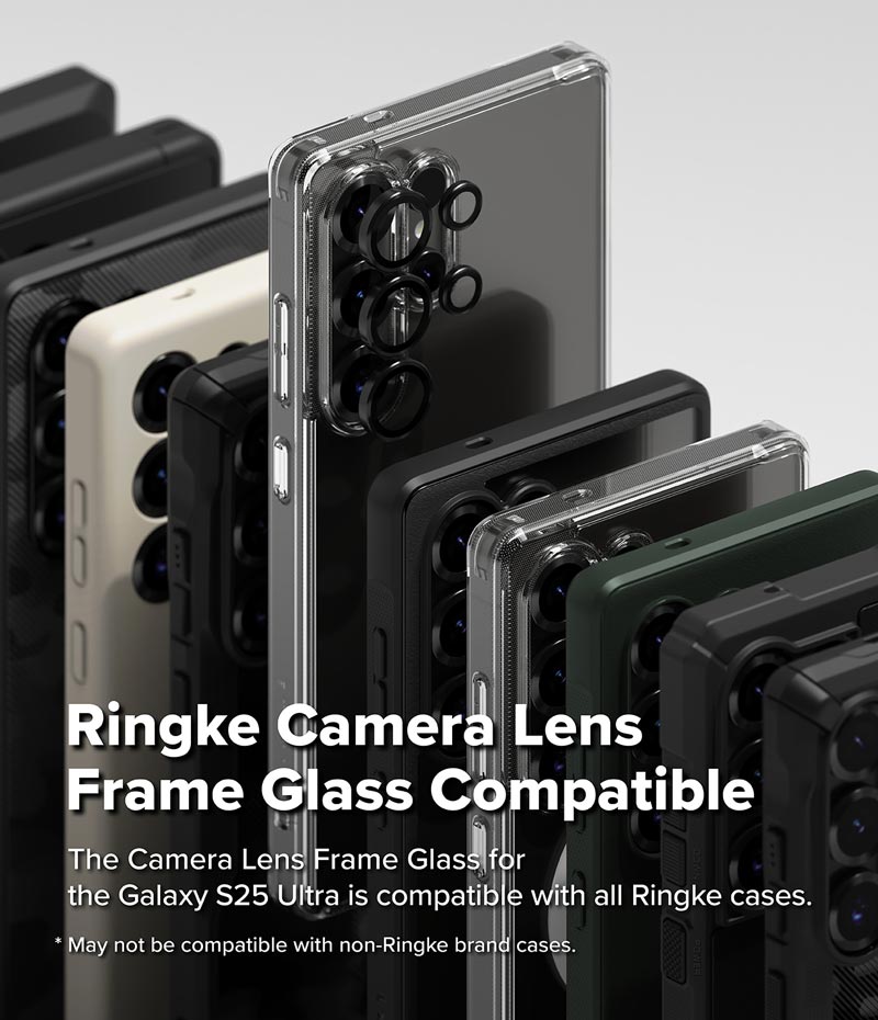 Dán camera Ringke Lens Frame Glass cho Samsung Galaxy S25 Ultra  chống trầy xước, kèm khung dán_ Hàng Chính Hãng