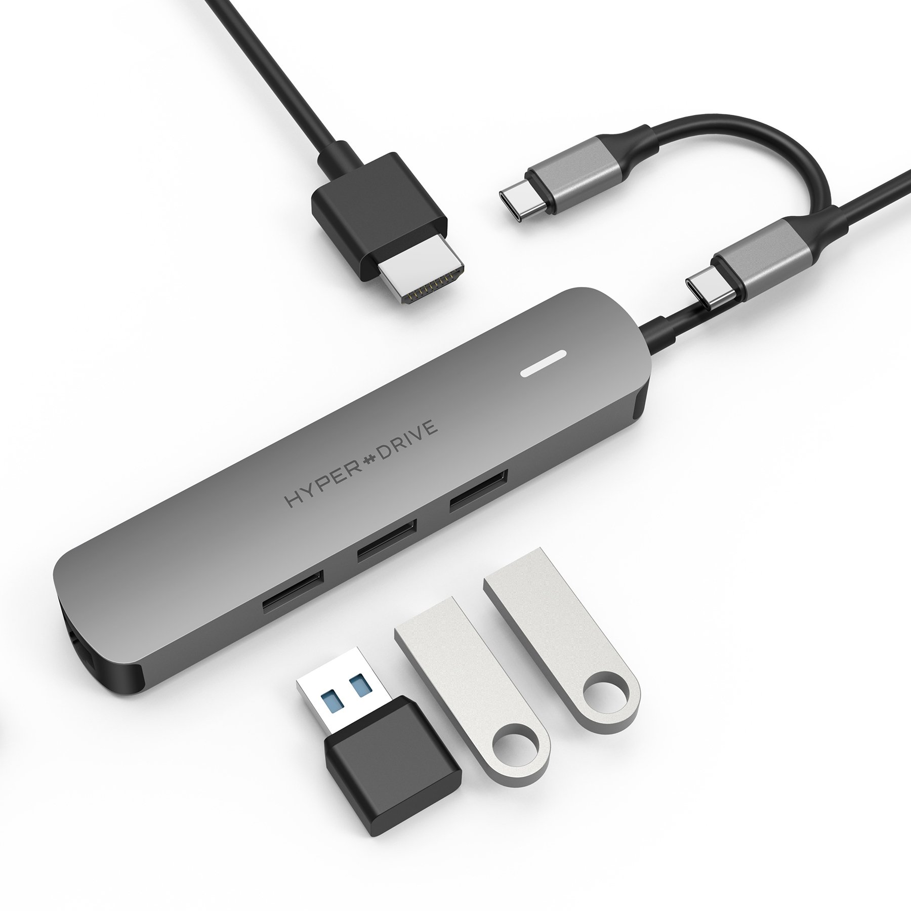 CỔNG CHUYỂN HYPERDRIVE 4K HDMI 6-IN-1 USB-C HUB FOR MACBOOK, SURFACE, ULTRABOOK, CHROMEBOOK, PC &amp; USB-C DEVICES -HD233B - HÀNG CHÍNH HÃNG