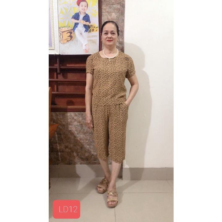 Bộ Đồ Trung Niên Cát Lụa Hàn Quần Lửng Tay Cộc Hàng thiết kế