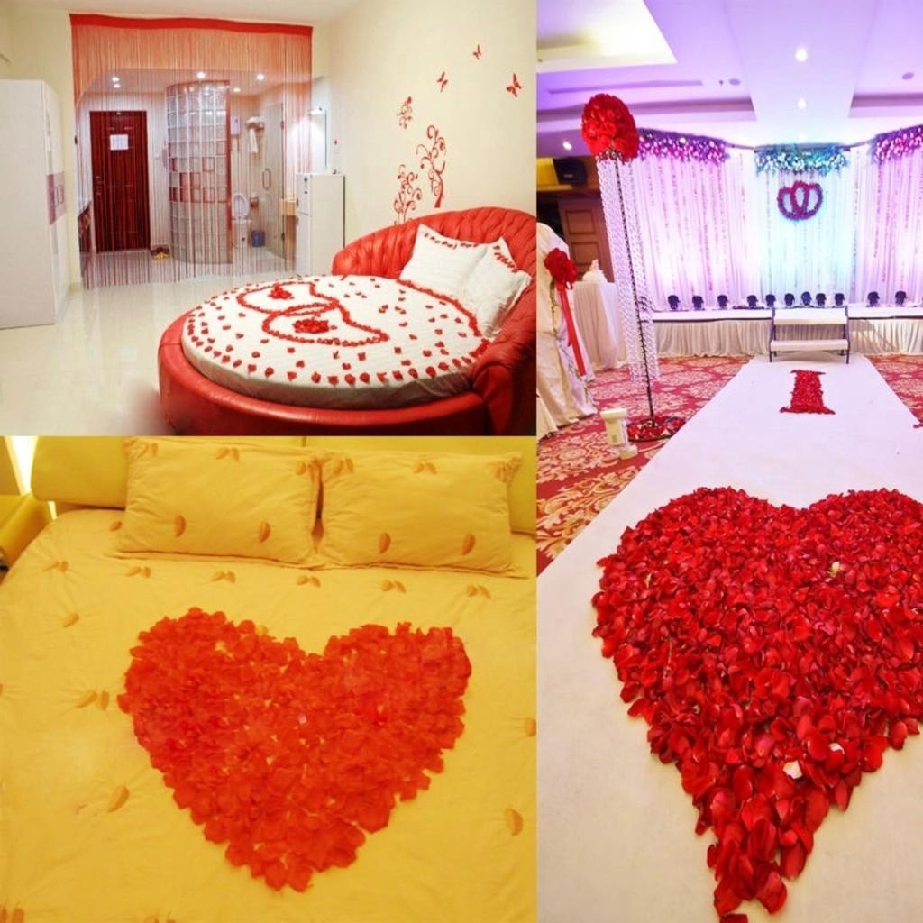 Combo 100 cánh hoa vải, hoa giả trang trí tiệc cưới, rải ga giường phòng tân hôn lãng mạn