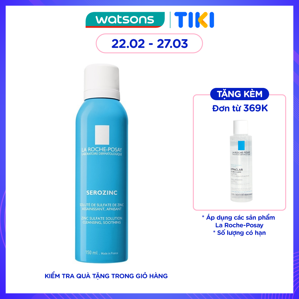 Nước Xịt Khoáng La Roche-Posay Serozinc Làm Sạch &amp; Giảm Bóng Nhờn 150ml