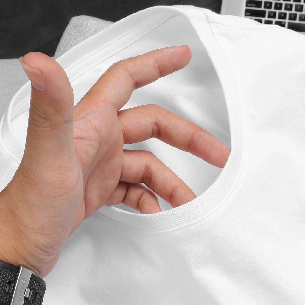 Áo Thun UNISEX Trắng Trơn Phong Cách Hàn Quốc Cực Ngầu - Áo Tay Ngắn, Tay Lỡ Cho Nam Nữ Đẹp Chất Cotton PE