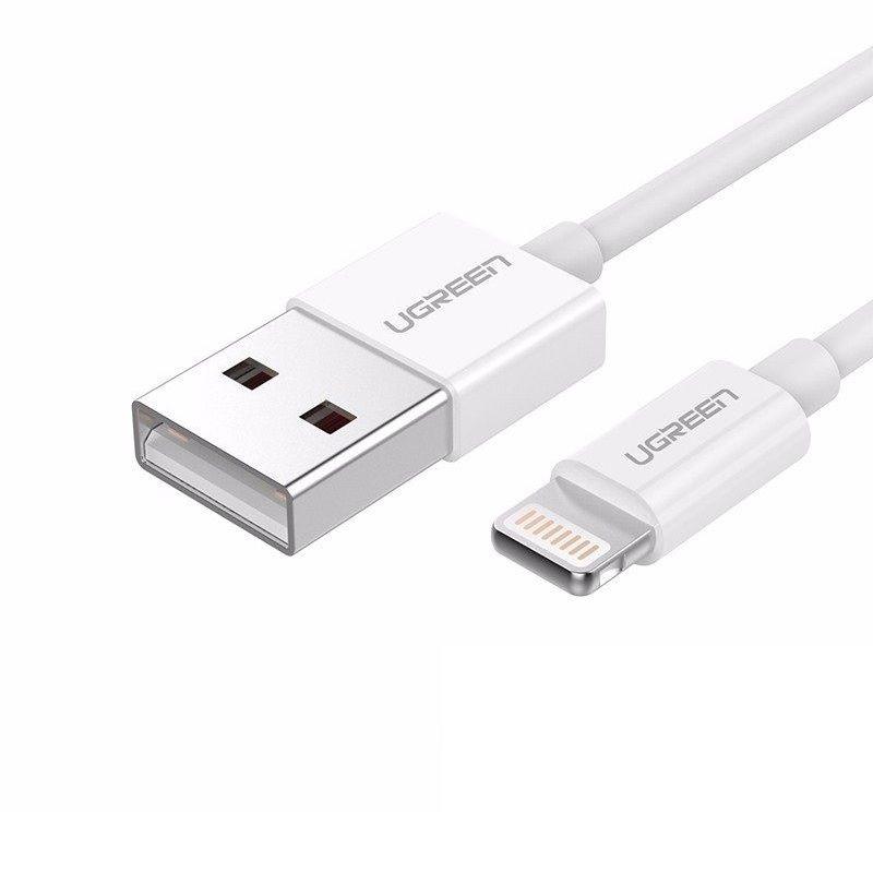 Ugreen UG80315US155TK 1.5M có chip MFI màu trắng Cáp sạc và truyền dữ liệu USB sang lightning - HÀNG CHÍNH HÃNG