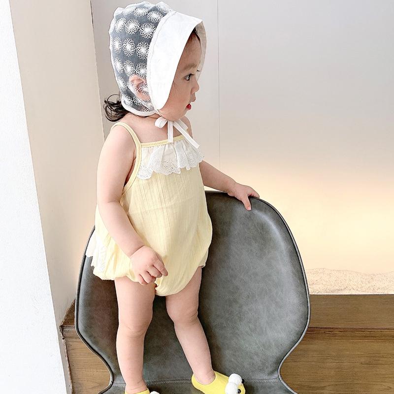 [127:H16] Body 2 dây ren ngực và lưng tặng kèm mũ ren dễ thương cho bé gái