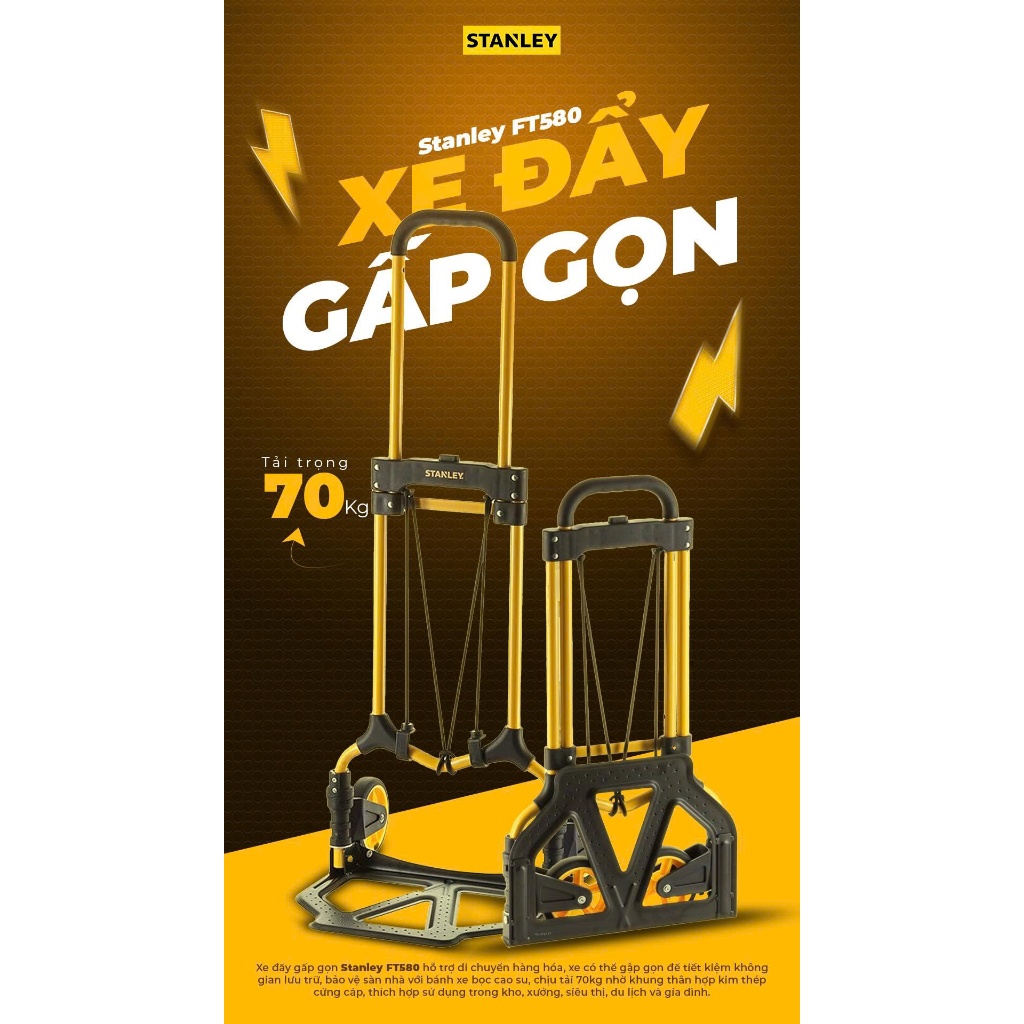 Xe Đẩy Tay 2 Bánh Cao Cấp Có Thể Gấp Gọn Stanley FT580