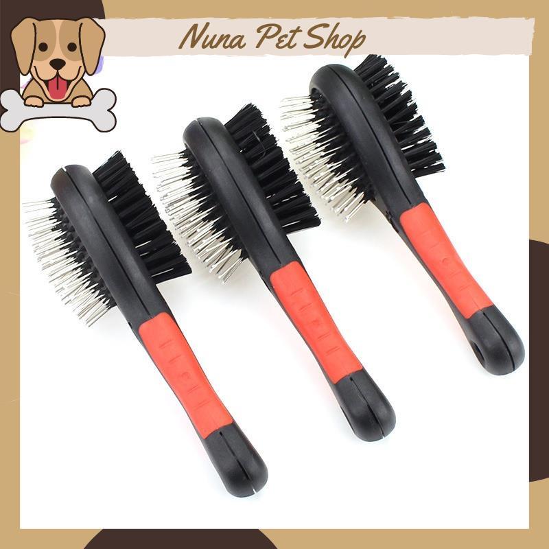 Lược chải lông cho chó mèo - Lược 2 mặt matxa cho thú cưng