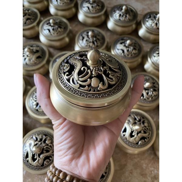 Bộ Lư xông trầm bằng đồng vàng