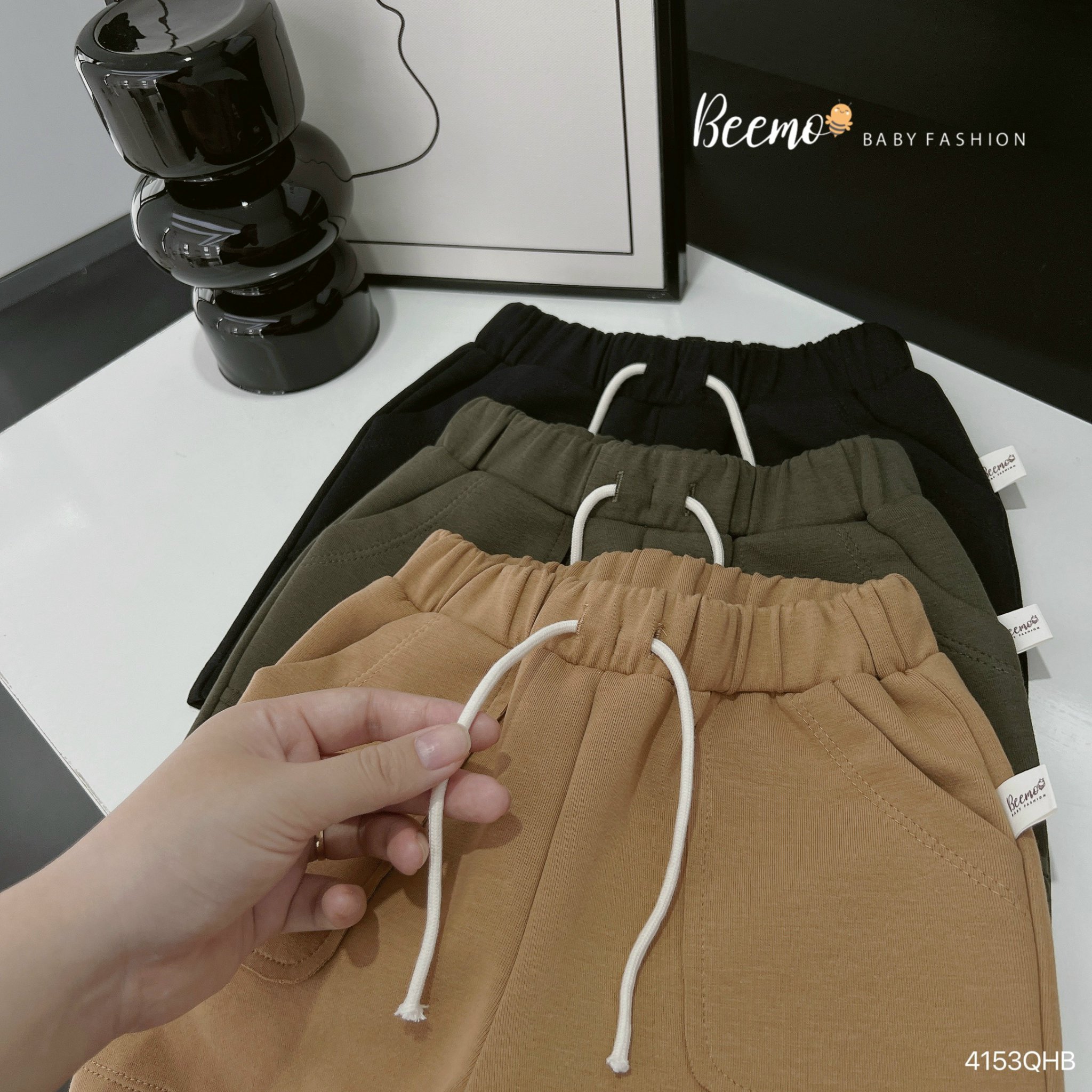 Quần short bé trai size đại 1-6 tuổi họa tiết túi và dây vải cotton mềm co giãn kiểu dáng khỏe khắn thời trang