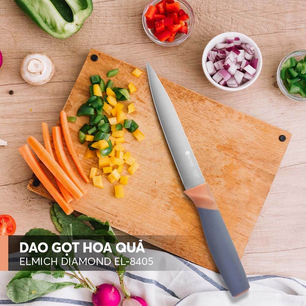 Dao Gọt Hoa Quả Elmich Diamond EL8405, Hàng Chính Hãng, Cán Chống Trượt, Chuôi Dao Chắc - JoyMall