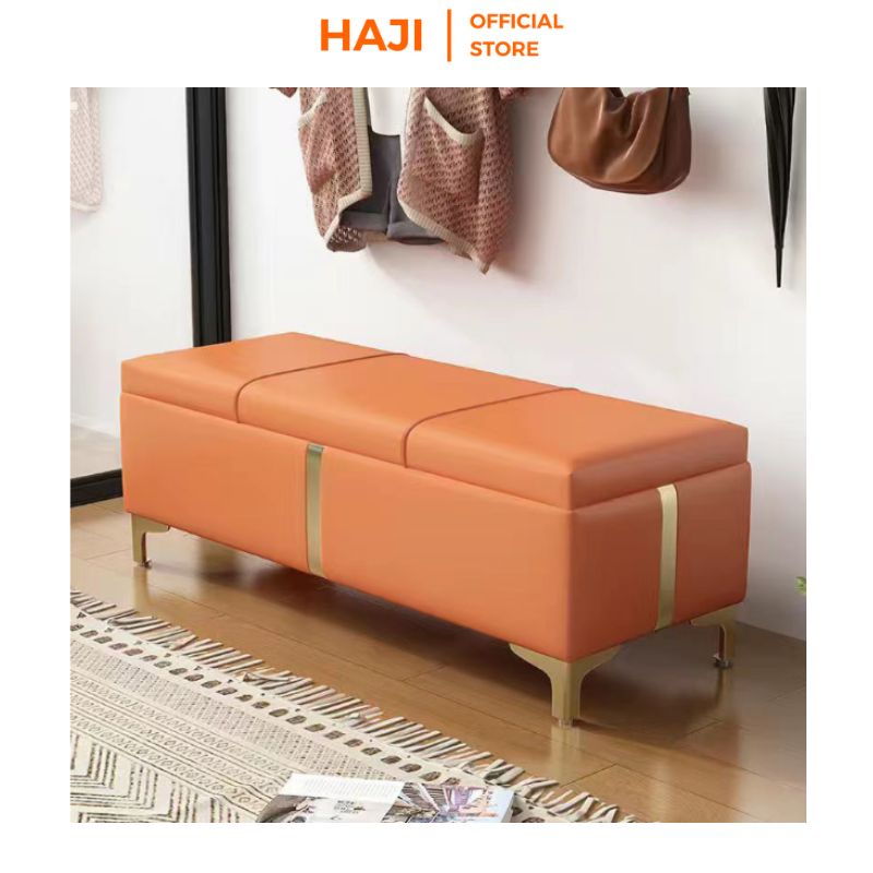 Ghế chờ sofa dài cao cấp, ghế đôn sofa, ghế có hộp chứa đồ tiện lợi thiết kế thông minh thương hiệu HAJI - GC32