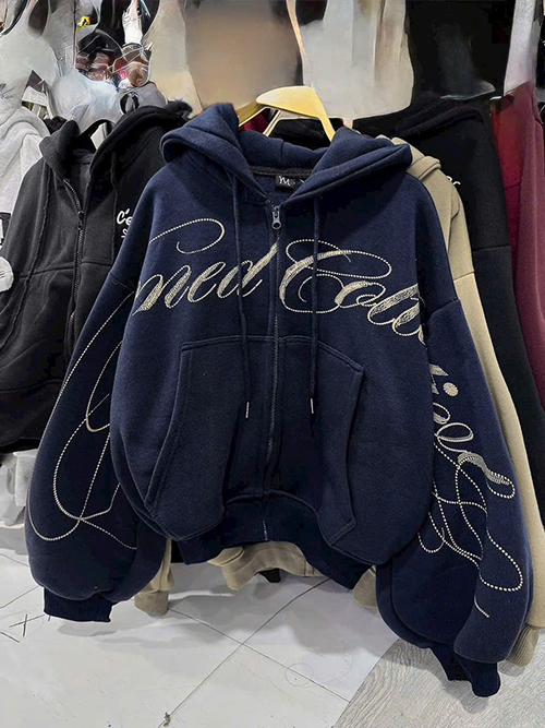 Áo Khoác Lửng Form boxy Chất Nỉ Bông Xuất Khẩu Nón Trùm Lớn Có Túi Trong Trẻ Trung